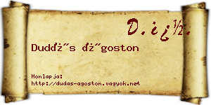 Dudás Ágoston névjegykártya