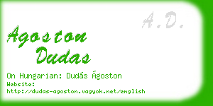 agoston dudas business card