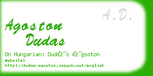 agoston dudas business card